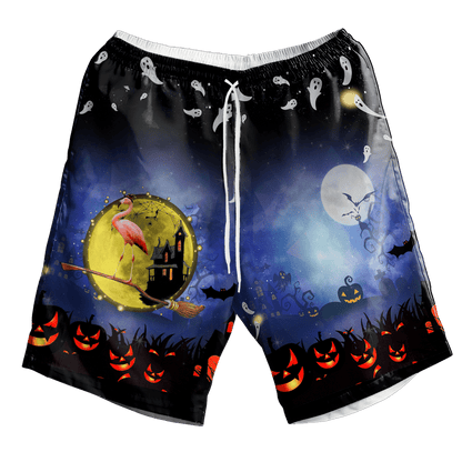 Flamingo Oíche Shamhna ar Dhearadh Dorcha Léine Haváís, Bronntanas Léine Haváíais, Bronntanas Nollag