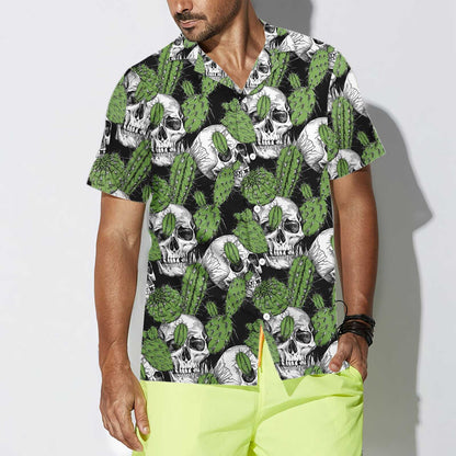 Cactus Skull On Black Design Léine Haváís, Bronntanas Léine Haváíais, Bronntanas Nollag