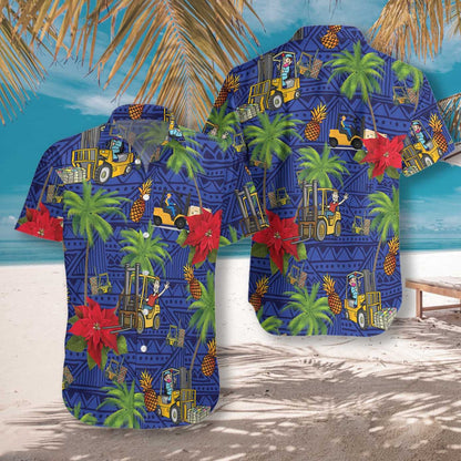 Forklift Life Ar Meándearadh Gorm Léine Haváís, Bronntanas Léine Haváise, Bronntanas Nollag