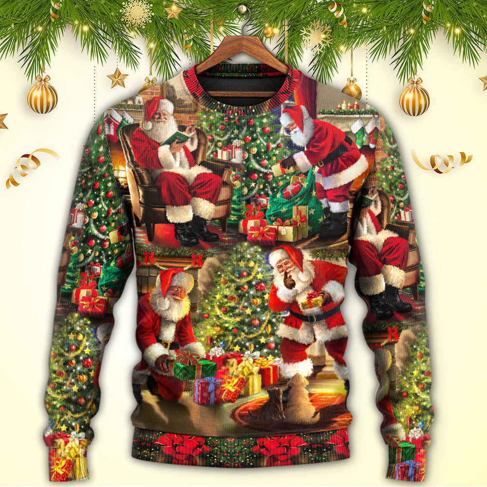 Christmas Santa Claus Story Gift For Xmas Painting Style Ugly Christmas Sweater, Christmas Gift, Gift Christmas 2024