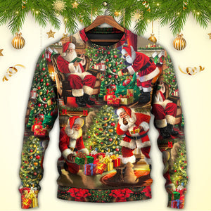 Christmas Santa Claus Story Gift For Xmas Painting Style Ugly Christmas Sweater, Christmas Gift, Gift Christmas 2024