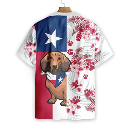 Dearadh Cúlra Gan uaim Bratach Dachshund Texas Léine Haváís, Bronntanas Léine Haváí, Bronntanas Nollag