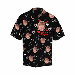 Custom Face Lovely Dad Men's All Over Print Hawaiian Shirt, Hawaiian Shirt Gift, Christmas Gift