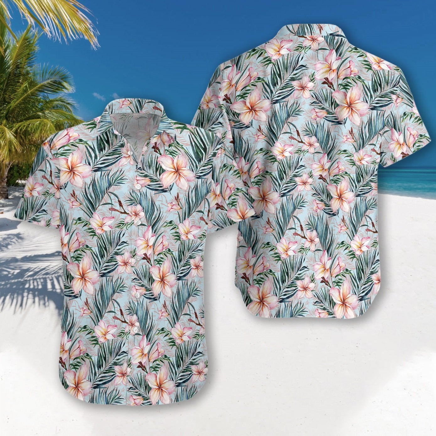 Floral On Faint Background Design Hawaiian Shirt, Hawaiian Shirt Gift, Christmas Gift