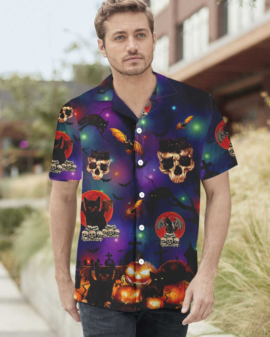 Copy of Black Cat Halloween Hawaiian Shirt, Hawaiian For Gift