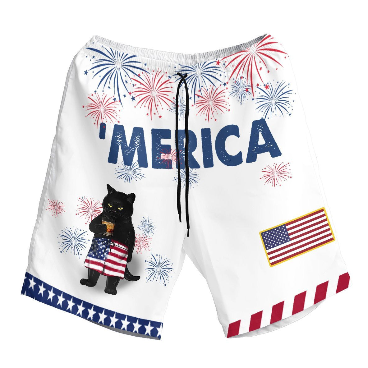 Black Cat Drink Bourbon Design Hawaiian Shirt, Hawaiian For Gift