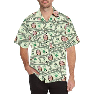 Custom Face Money Men's All Over Print Hawaiian Shirt, Hawaiian Shirt Gift, Christmas Gift