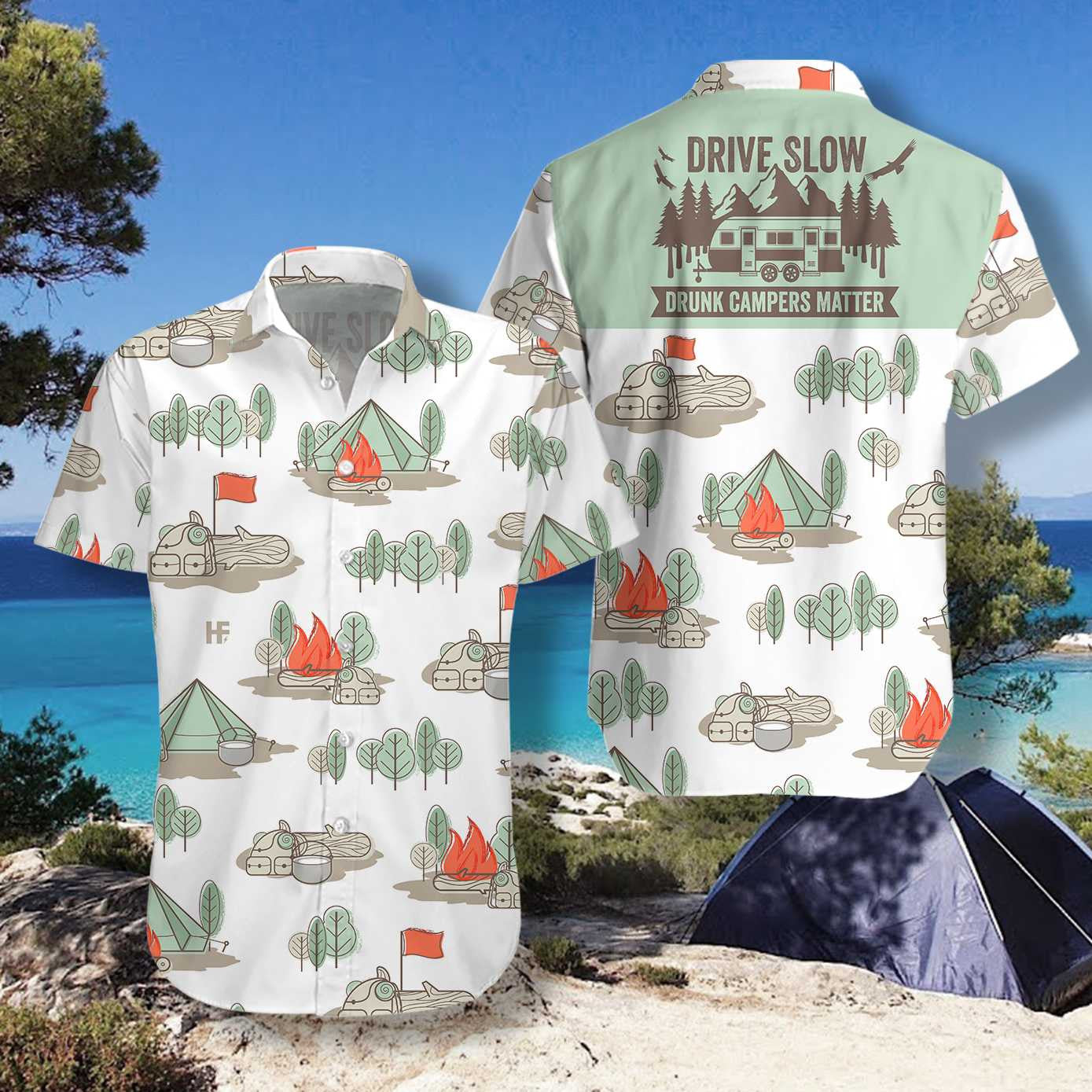 Drive Slow Drunk Campers Matter Design Hawaiian Shirt,Hawaiian Shirt Gift, Christmas Gift
