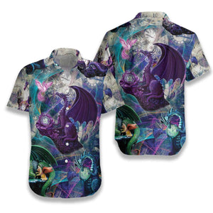 World Of Mythology Dragon Background Hawaiian Shirt, Hwaiian For Gift