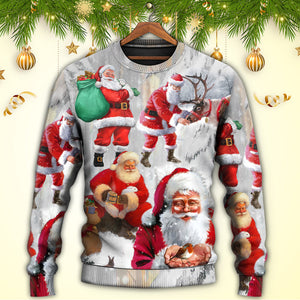 Christmas Santa Claus Story Funny Art Style Ugly Christmas Sweater, Christmas Gift, Gift Christmas 2024