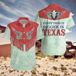 Vivid Bluebonnet Cowboy Texas Vintage Western Hawaiian Shirt,Hawaiian Shirt Gift, Christmas Gift