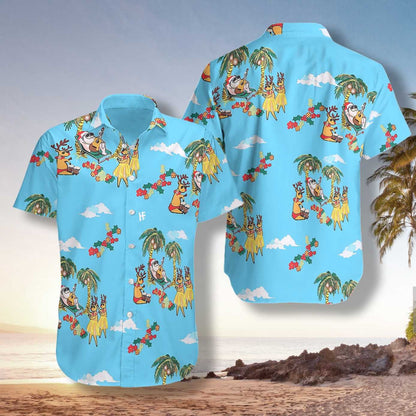 Nollaig Shona Daidí na Nollag ar Spéir Gorm Dearadh Léine Haváís, Bronntanas Léine Haváís, Bronntanas Nollag.