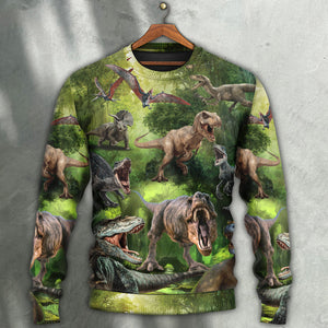 Dinosaur Cool In The Forest Style Ugly Christmas Sweater, Christmas Gift, Gift Christmas 2024