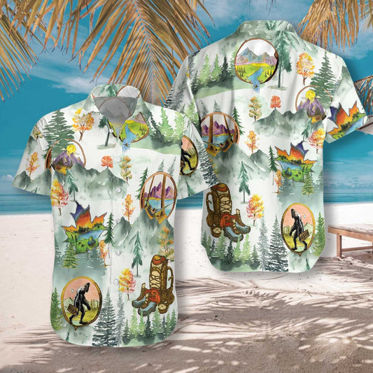 Camping And Hiking Trekking Beautiful Landscape Hawaiian shirt, Hawaiian For Gift