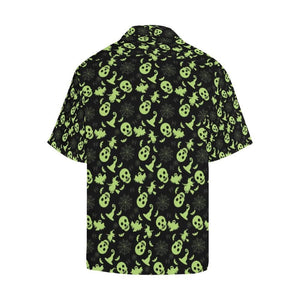 Witch Halloween Green Seamless Dramatic Hawaiian Shirt, Hwaiian For Gift