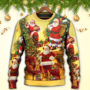 Christmas Santa Claus Story Happy Xmas Art Style Ugly Christmas Sweater, Christmas Gift, Gift Christmas 2024