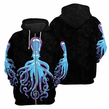 Octopus Scuba Diving - 3D All Over Printed Shirt Tshirt Hoodie Apparel