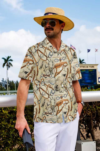 Wild Life Horse Watercolor Design Hawaiian Shirt, Hwaiian For Gift