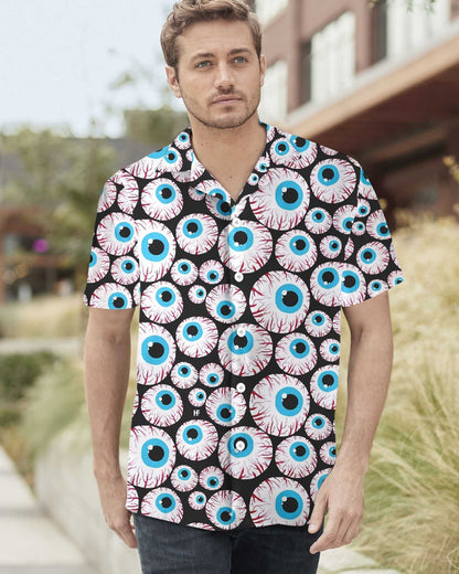 Halloween Creepy Eyeballs Hawaiian Shirt, Hawaiian For Gift