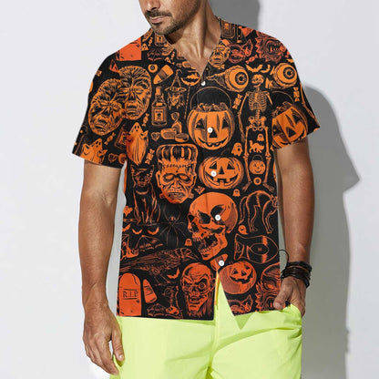 Scary Halloween Monsters Halloween Hawaiian Shirt, Halloween Shirt For Men And Women,Hawaiian Shirt Gift, Christmas Gift