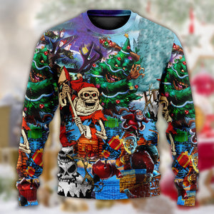 Christmas Skull And Christmas Scary Ugly Christmas Sweater, Christmas Gift, Gift Christmas 2024