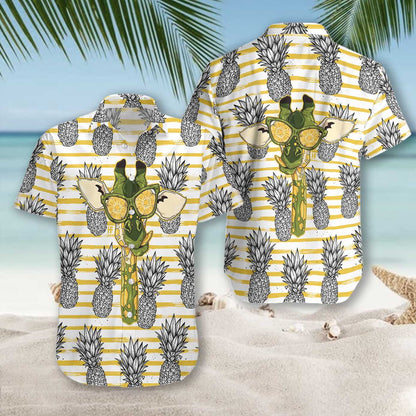 Anann Agus Sioráf Gleoite Léine Haváí Stráice Cothrománach Buí, Bronntanas Léine Haváíais, Bronntanas Nollag