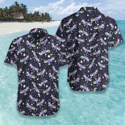 Dineasár Astro T-Rex Téama Dubh Dearadh Nice Léine Haváís, Bronntanas Léine Haváís, Bronntanas Nollag