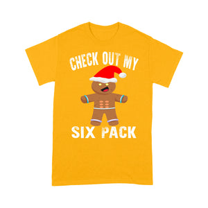 Check Out My Six Pack Funny Christmas Gingerbread Gym Tee Shirt Gift Christmas