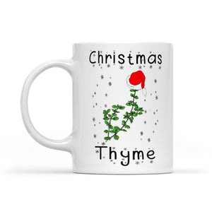 Funny Christmas Gift - Christmas Thyme Christmas Theme Pun  White Mug Gift For Christmas