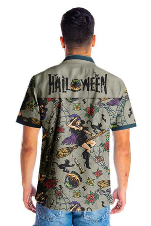 Awesome Halloween Witches Night Design Hawaiian Shirt, Hawaiian For Gift