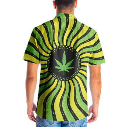 Duilleog Marijuana Cool Magic Le Céimseata Naofa Léine Haváís, Bronntanas Léine Haváís, Bronntanas Nollag