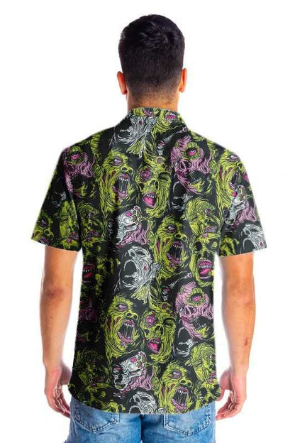 Horror Zombie Head Scream Dramatic Hawaiian Shirt, Hawaiian For Gift