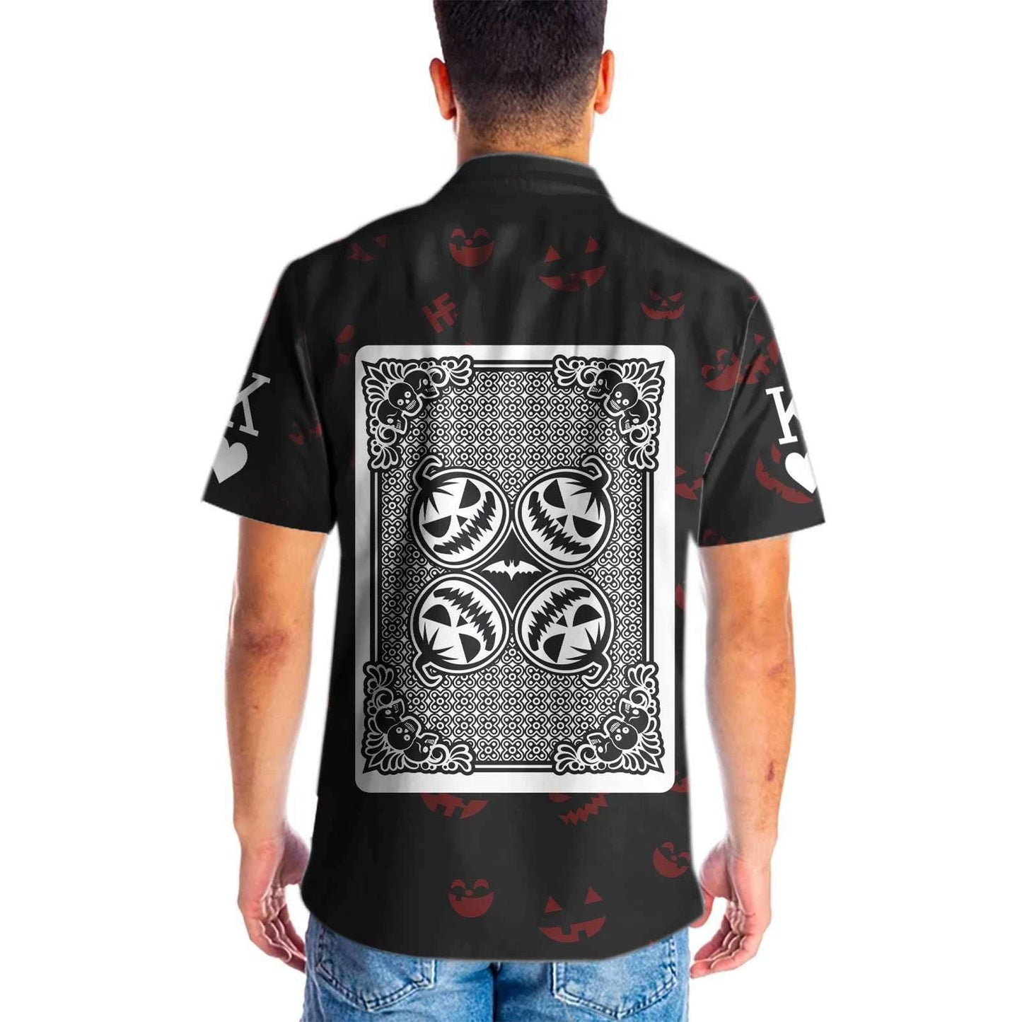 Nice Halloween Pumpkin King Card Hawaiian Shirt ,Hawaiian Shirt Gift, Christmas Gift