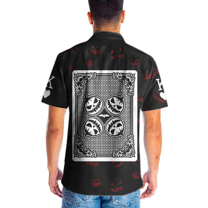 Nice Halloween Pumpkin King Card Hawaiian Shirt ,Hawaiian Shirt Gift, Christmas Gift