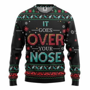 3D It Goes Over Your Nose Mask Ugly Christmas Sweater Custom Tshirt Hoodie Apparel