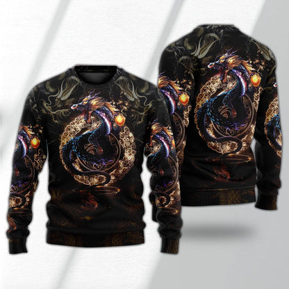 Dragon Golden Japanese Dragon Ugly Christmas Sweater, Christmas Gift, Gift Christmas 2024