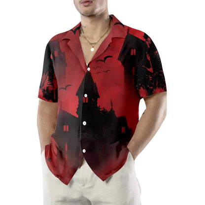 Scary Vampire Castle Halloween Dramatic Hawaiian Shirt,Hawaiian Shirt Gift, Christmas Gift