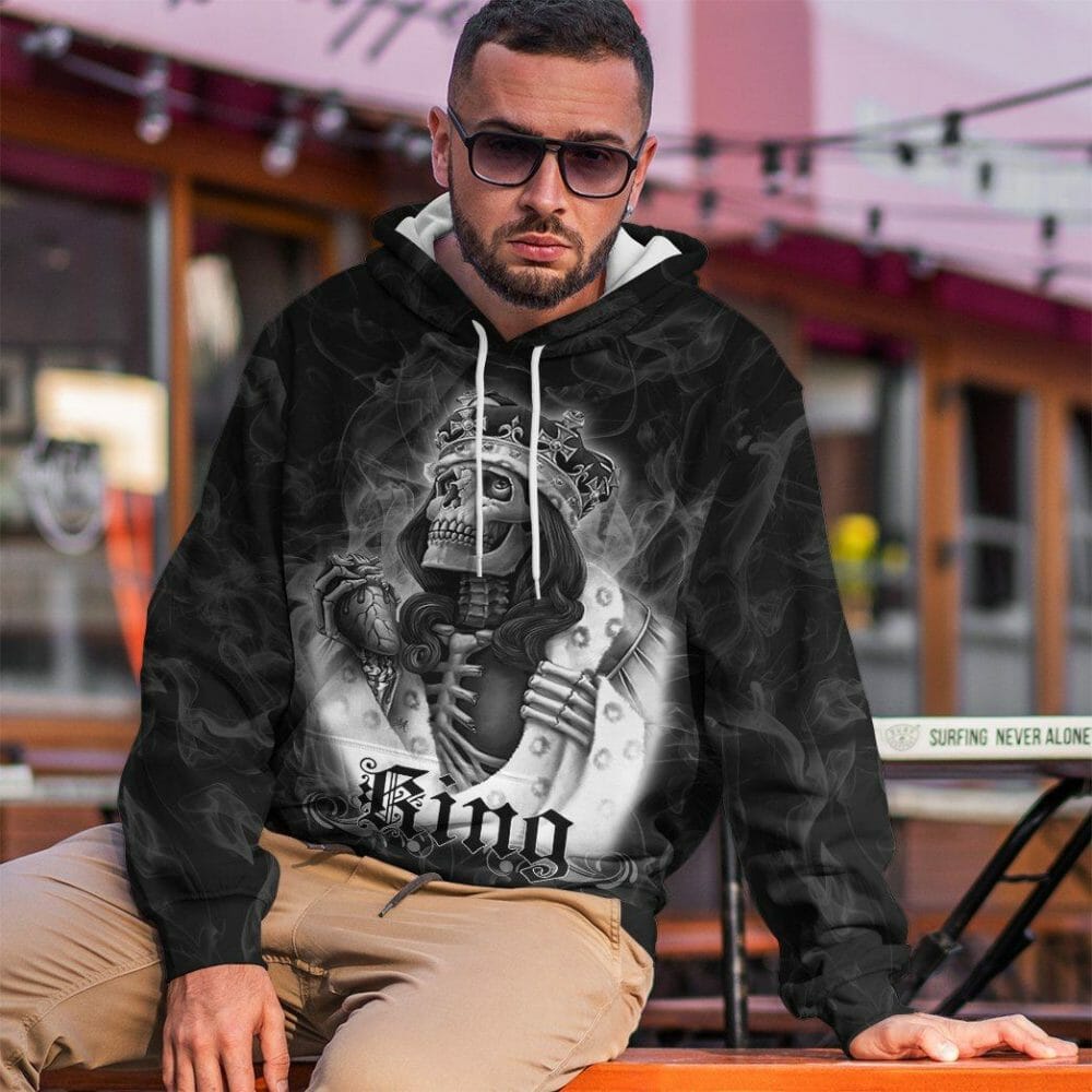 3D Skull a Rí Saincheaptha Tshirt Éadaí Cochaillín