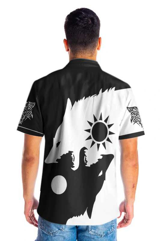 The Sun Day And Night Wolves Hawaiian Shirt,Hawaiian Shirt Gift, Christmas Gift