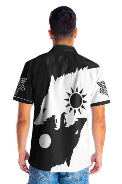 The Sun Day And Night Wolves Hawaiian Shirt,Hawaiian Shirt Gift, Christmas Gift