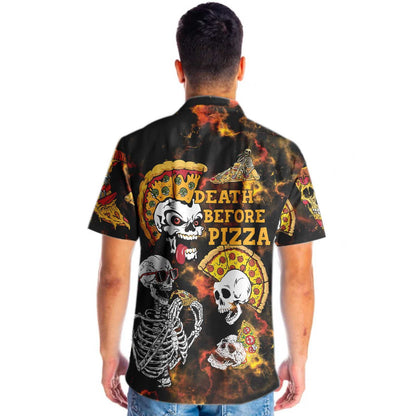 Bás Roimh Pizza Dearadh Rock Léine Haváís, Bronntanas Léine Haváí, Bronntanas Nollag