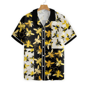 Animal World Trendy Geometric Bee Hawaiian Shirt, Hawaiian For Gift