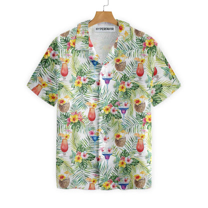 Tropical Cocktail Summer Vibe Design Hawaiian Shirt,Hawaiian Shirt Gift, Christmas Gift