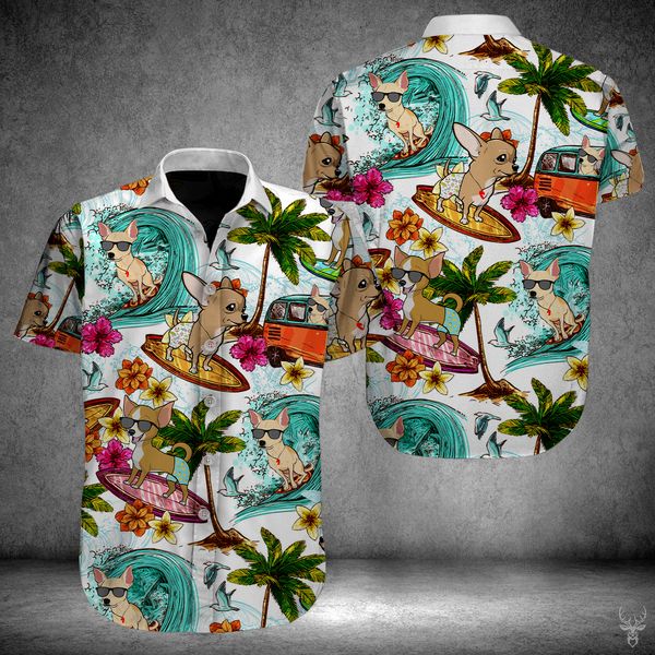 Beach Hawaii Chihuahua Hawaiian Shirt,Hawaiian Shirt Gift, Christmas Gift