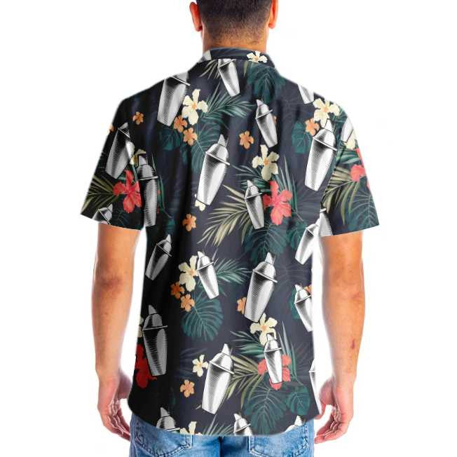 Tropical Pattern Bartender Flower Design Hawaiian Shirt,Hawaiian Shirt Gift, Christmas Gift