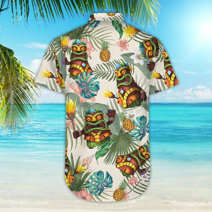 Léine Haváíais Tiki - Léine Haváis Tiki Tropical Pineapple - Bronntanais ar Théamaí Trá is Fearr, Bronntanas Léine Haváís, Bronntanas Nollag