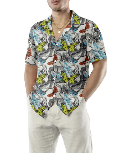 Signs Of Heaven Flying Butterflies Design Hawaiian Shirt,Hawaiian Shirt Gift, Christmas Gift