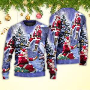 Christmas Santa Claus Story Night Christmas Is Coming Art Style Ugly Christmas Sweater, Christmas Gift, Gift Christmas 2024