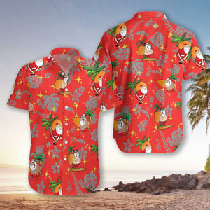 Merry Christmas Santa Claus Red Pattern Design Hawaiian Shirt, Hawaiian Shirt Gift, Christmas Gift