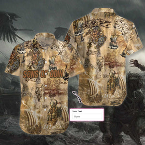 Sons Of Odin Custom Name Hawaiian Shirt,Hawaiian Shirt Gift, Christmas Gift